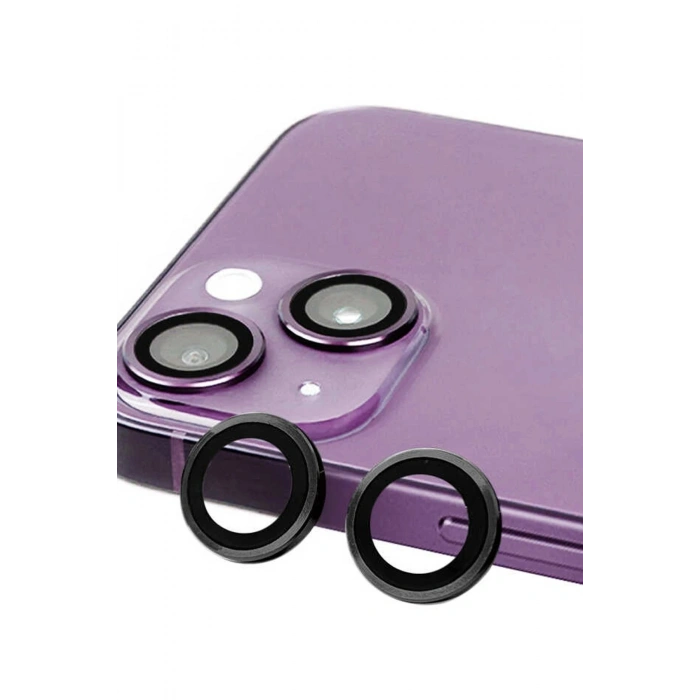 Mey İthalat®  iPhone 14 Plus Raze Metal Kamera Lens - Siyah