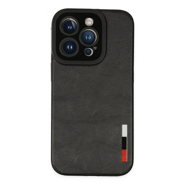 Durukar®  iPhone 14 Pro Kılıf Loop Deri Silikon - Siyah