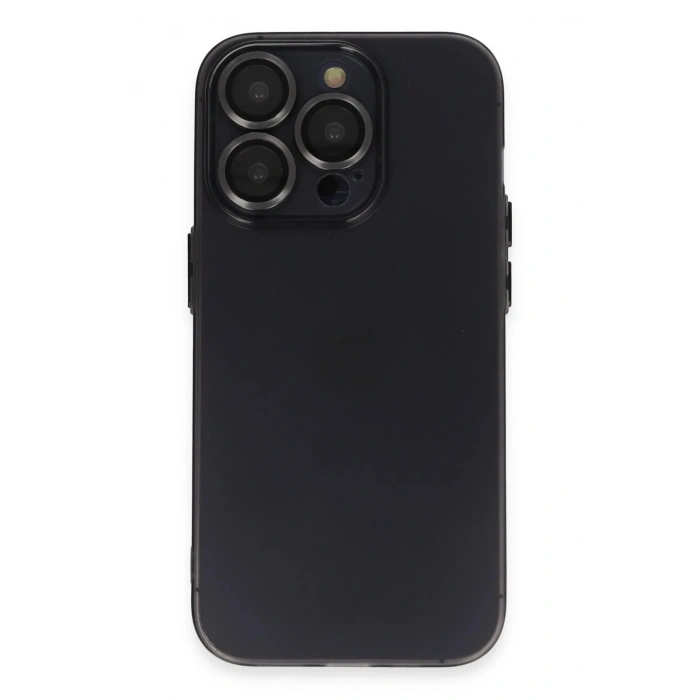 Mey İthalat®  iPhone 14 Pro Kılıf Luko Lens Silikon - Siyah