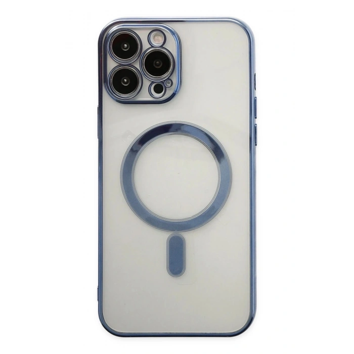 Durukar®  iPhone 14 Pro Kılıf Magneticsafe Lazer Silikon - Sierra Blue