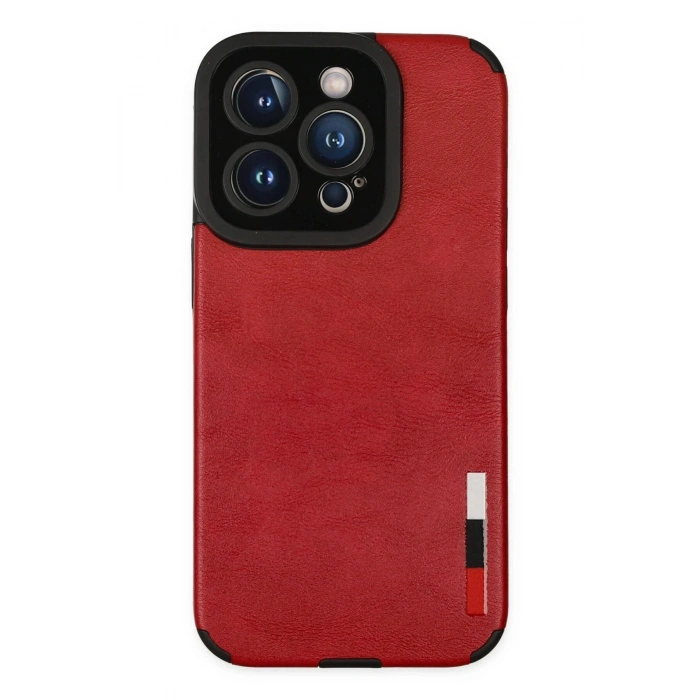 Durukar®  iPhone 14 Pro Max Kılıf Loop Deri Silikon - Kırmızı