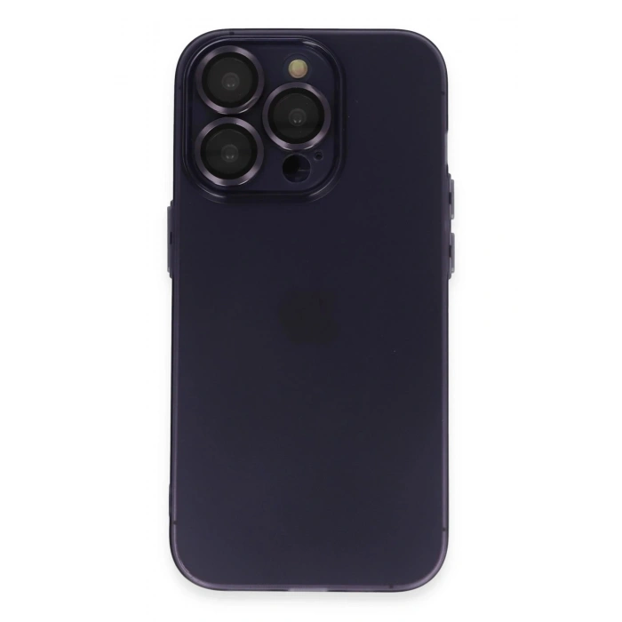 Durukar®  iPhone 14 Pro Max Kılıf Luko Lens Silikon - Derin Mor