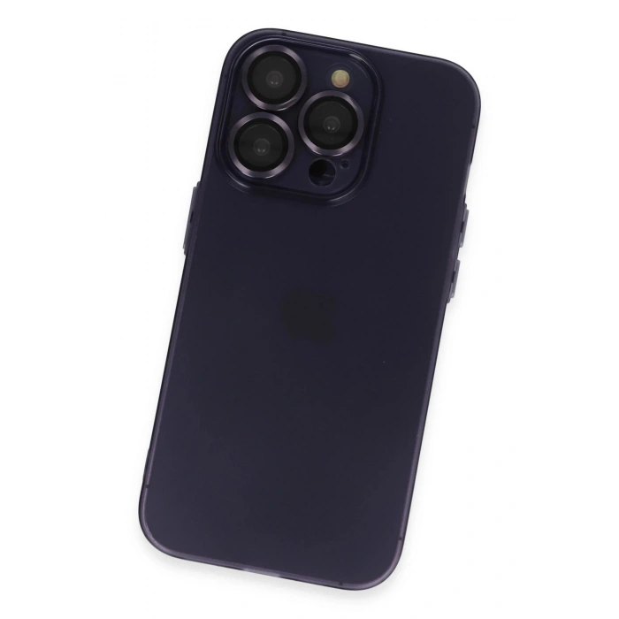 Durukar®  iPhone 14 Pro Max Kılıf Luko Lens Silikon - Derin Mor