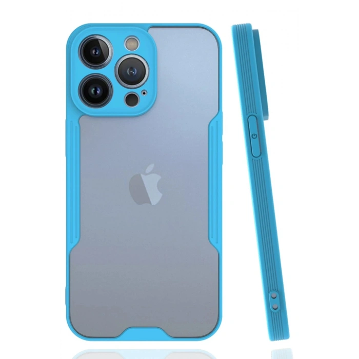 Durukar®  iPhone 14 Pro Max Kılıf Platin Silikon - Mavi