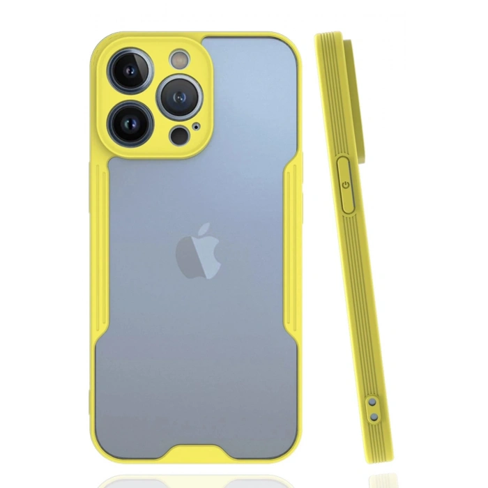 Durukar®  iPhone 14 Pro Max Kılıf Platin Silikon - Sarı