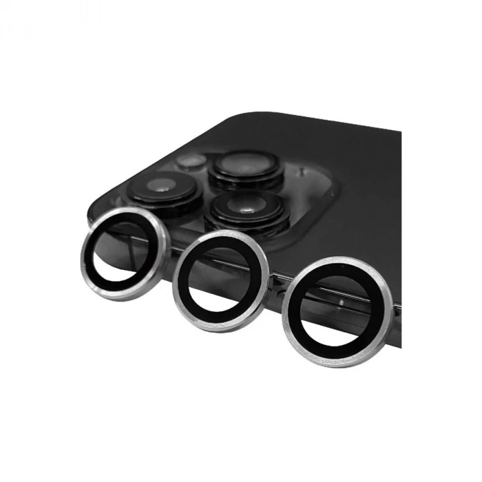 Mey İthalat®  iPhone 14 Pro Max Raze Metal Kamera Lens - Gümüş