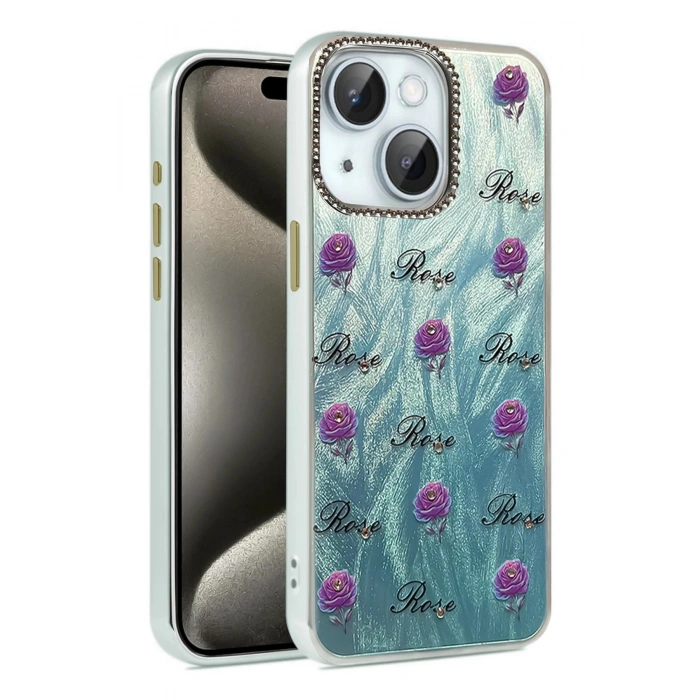 Durukar®  iPhone 15 Plus Kılıf Blade Aynalı Desenli Kapak - Desen 9