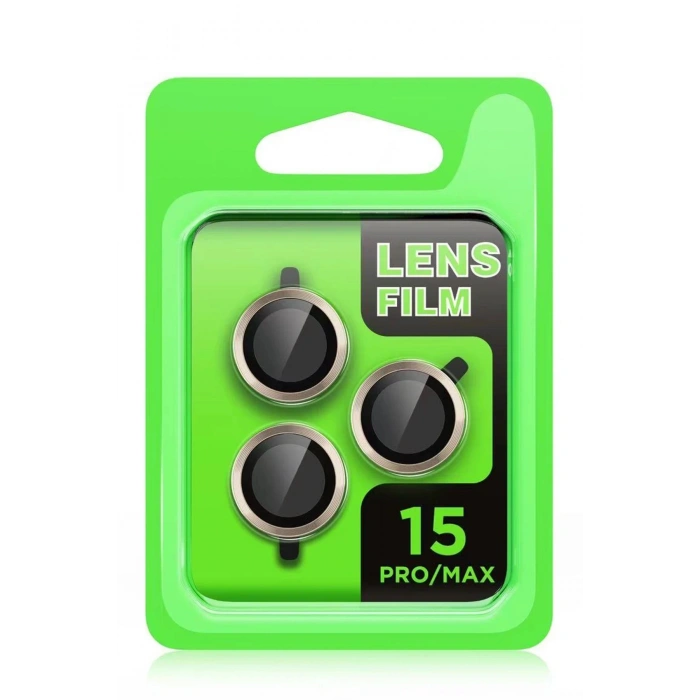 Mey İthalat®  iPhone 15 Pro Max Raze Metal Kamera Lens - Gümüş