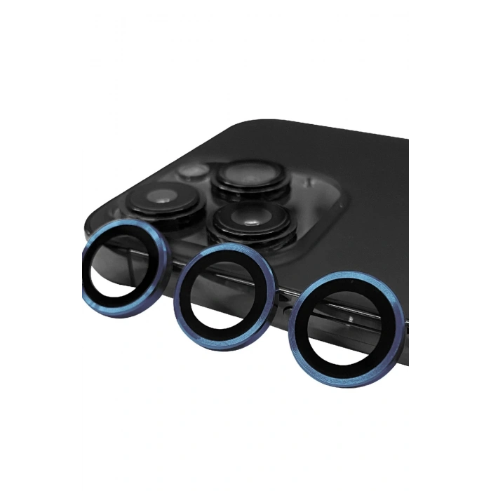 Mey İthalat®  iPhone 15 Pro Max Raze Metal Kamera Lens - Lacivert