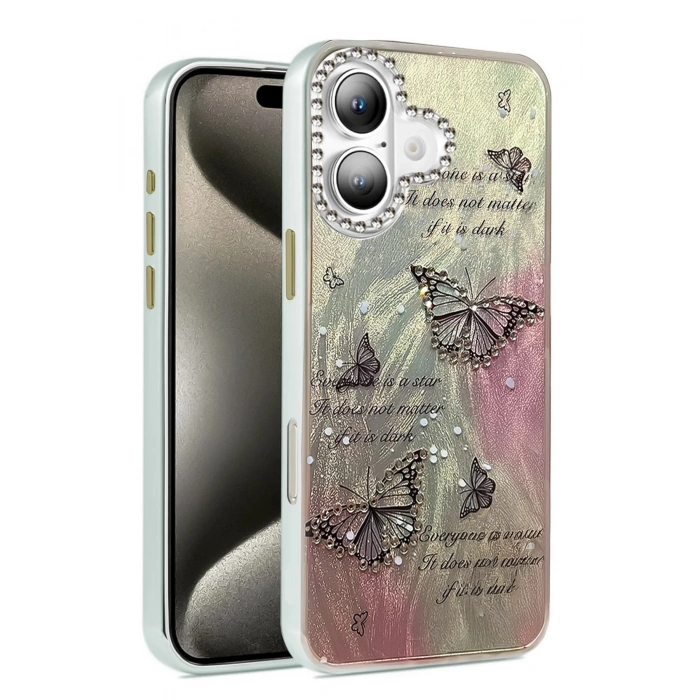 Durukar®  iPhone 16 Kılıf Blade Aynalı Desenli Kapak - Desen 6