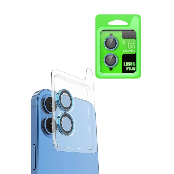 Mey İthalat®  iPhone 16 Raze Metal Kamera Lens - Lacivert