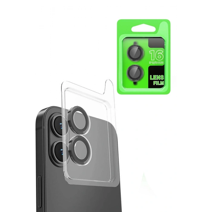 Mey İthalat®  iPhone 16 Raze Metal Kamera Lens - Siyah