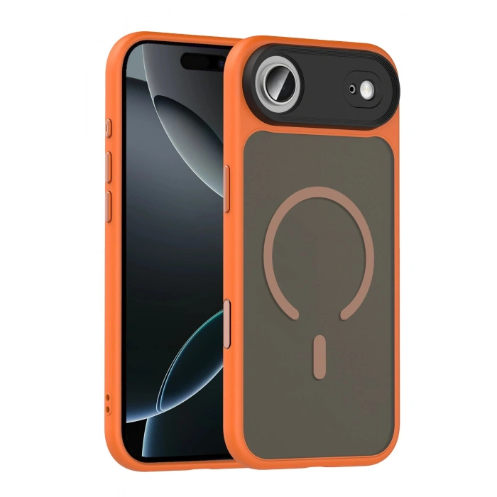 Durukar®   iPhone 17 Air Megane Magsafe Kapak - Turuncu