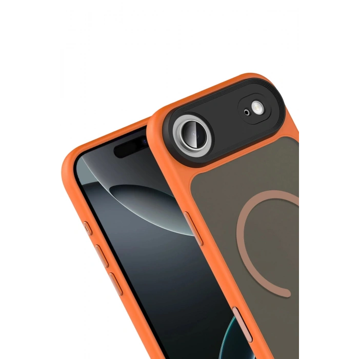 Durukar®   iPhone 17 Air Megane Magsafe Kapak - Turuncu