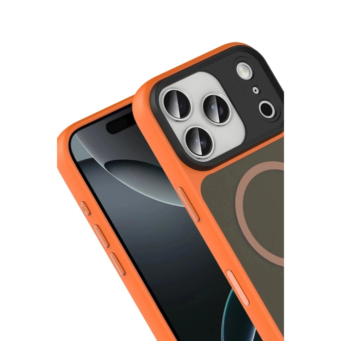 Durukar®   iPhone 17 Pro Max Megane Magsafe Kapak - Turuncu