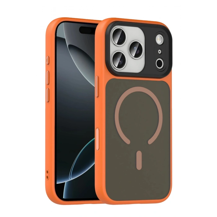 Durukar®   iPhone 17 Pro Megane Magsafe Kapak - Turuncu