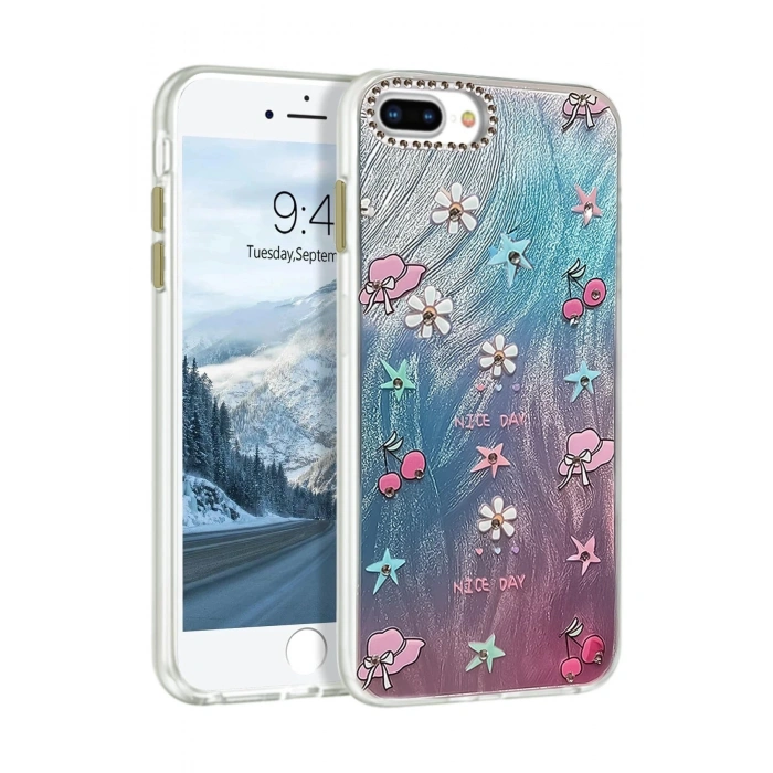 Durukar®  iPhone 7 Plus Kılıf Blade Aynalı Desenli Kapak - Desen 4