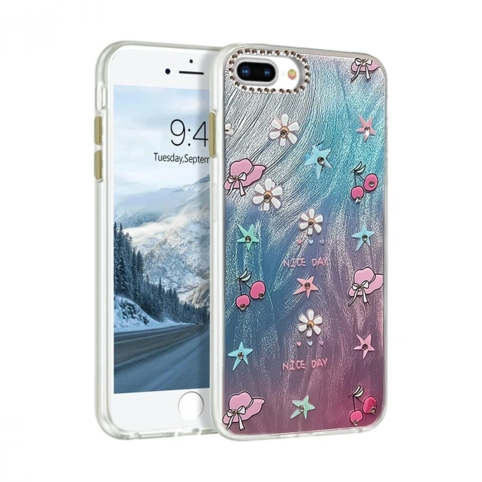 Durukar®  iPhone 7 Plus Kılıf Blade Aynalı Desenli Kapak - Desen 4