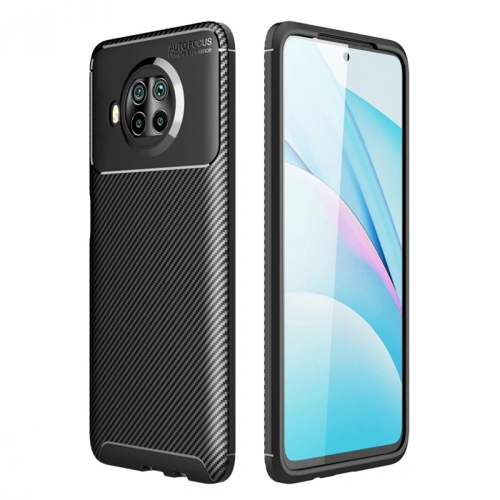 Durukar®   Mi 10T Lite Kılıf Auto Focus Karbon Kapak - Siyah