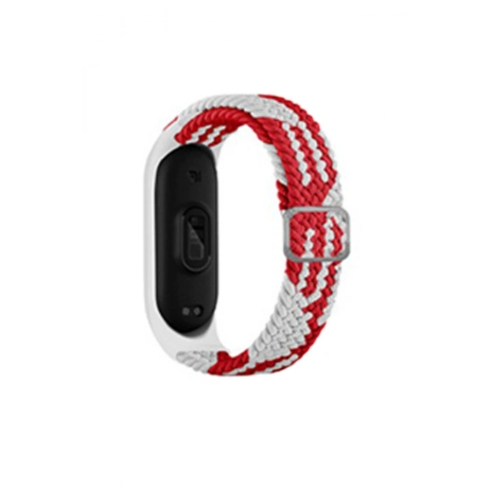 Durukar®   Mi Band 6 Star Kordon - Beyaz-Kırmızı