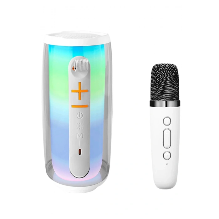 Durukar®  Pluse 6 Mikrofonlu RGB Kablosuz Hoparlör - Beyaz