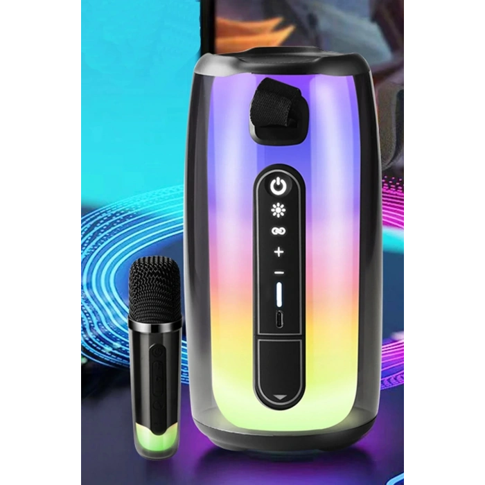 Durukar®  Pluse 7 Mikrofonlu RGB Kablosuz Hoparlör - Beyaz