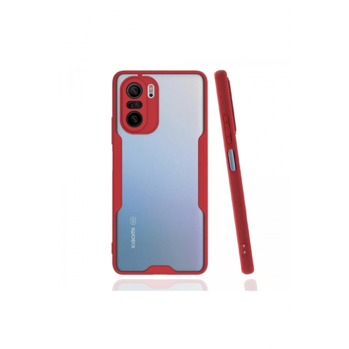 Durukar®   Poco F3 Kılıf Platin Silikon - Kırmızı