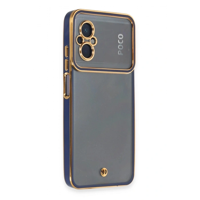 Durukar®   Poco M5 Kılıf Liva Lens Silikon - Mavi