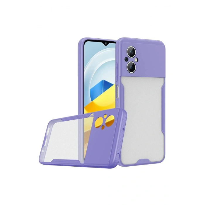 Durukar®   Poco M5 Kılıf Platin Silikon - Lila