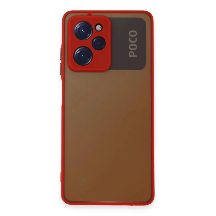 Durukar®   Poco X5 Pro 5G Kılıf Montreal Silikon Kapak - Kırmızı
