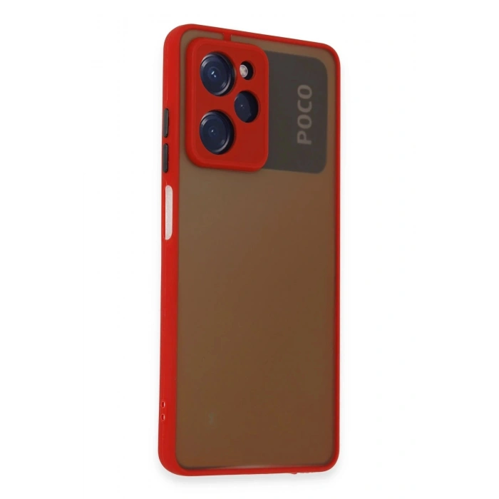 Durukar®   Poco X5 Pro 5G Kılıf Montreal Silikon Kapak - Kırmızı