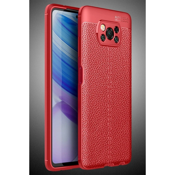 Durukar®   Pocophone X3 Kılıf Auto Focus Kapak - Kırmızı