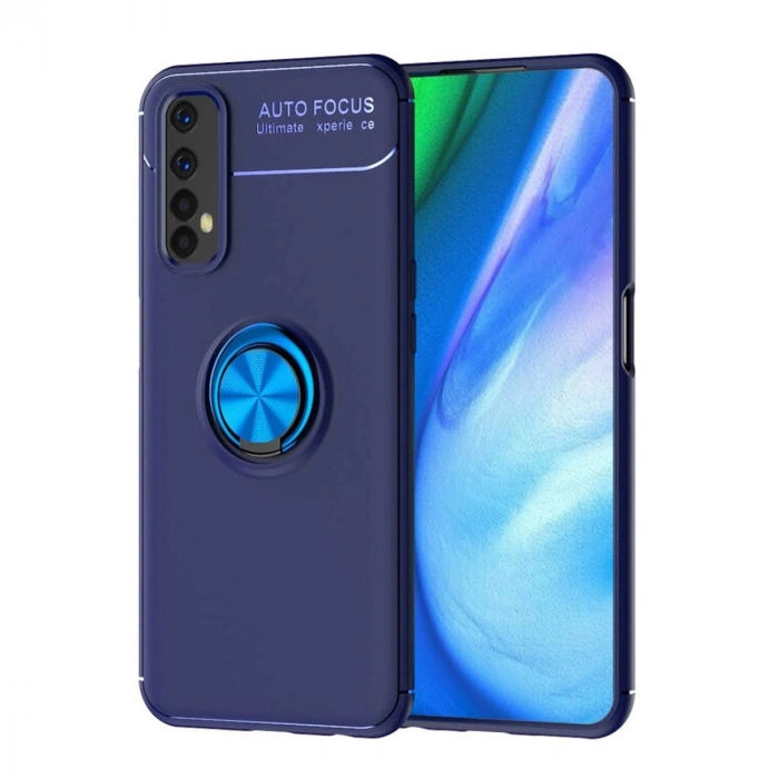 Durukar®  Realme 7 Kılıf Range Yüzüklü Silikon - Mavi