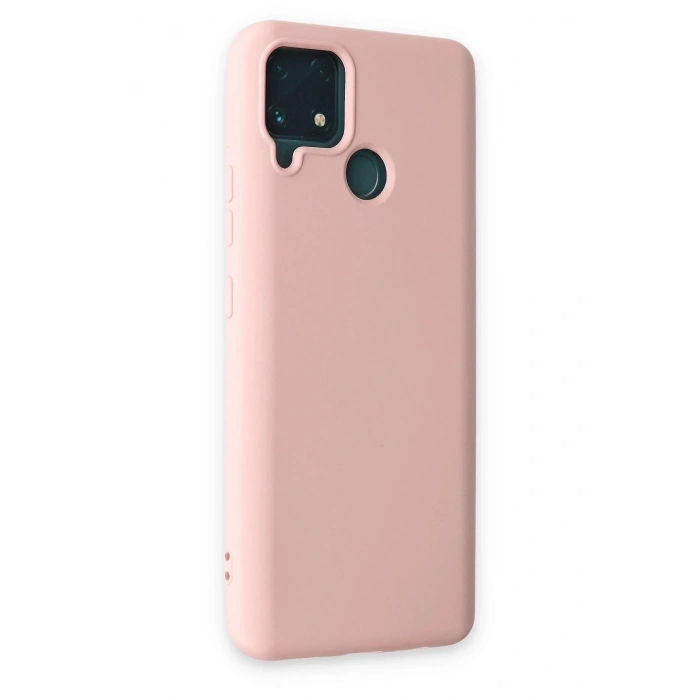 Durukar®  Realme C15 Kılıf Nano içi Kadife Silikon - Pudra