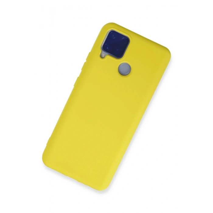 Durukar®  Realme C15 Kılıf Nano içi Kadife Silikon - Sarı