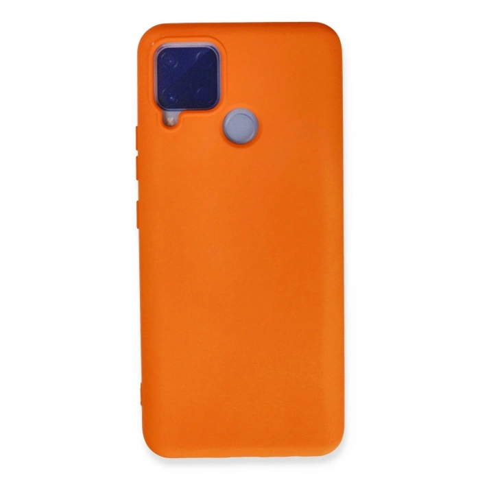 Durukar®  Realme C15 Kılıf Nano içi Kadife Silikon - Turuncu