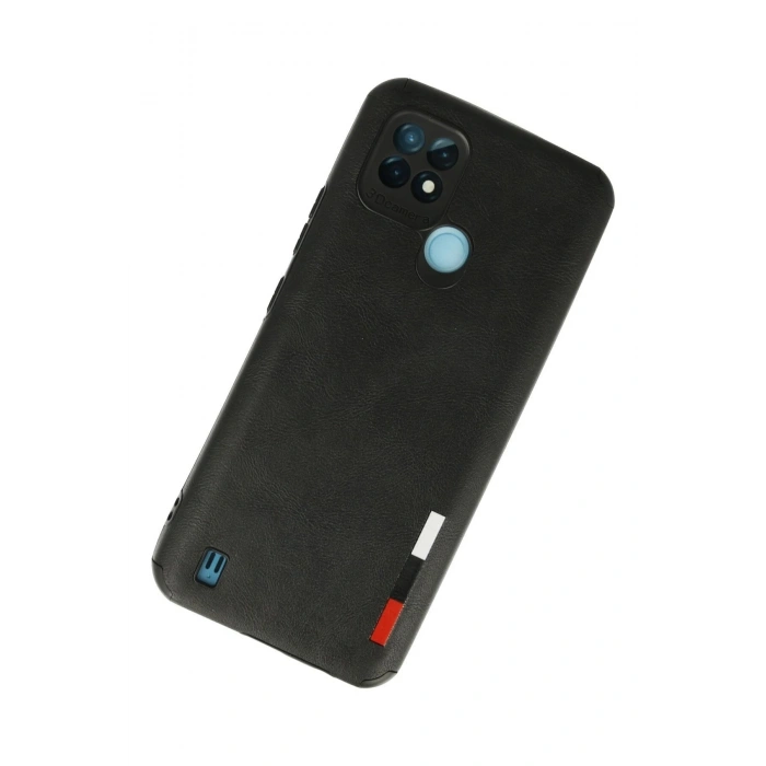 Durukar®  Realme C21 Kılıf Loop Deri Silikon - Siyah