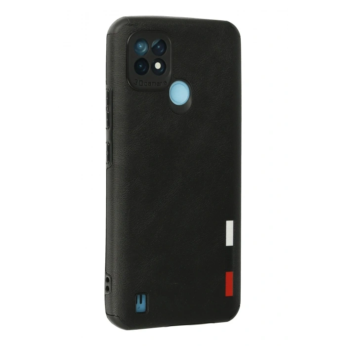 Durukar®  Realme C21 Kılıf Loop Deri Silikon - Siyah