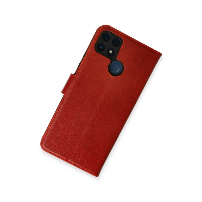 Durukar®  Realme C25 Kılıf Trend S Plus Kapaklı Kılıf - Kırmızı