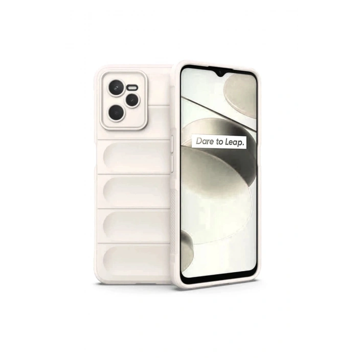 Mey İthalat®  Realme C35 Kılıf Optimum Silikon - Krem
