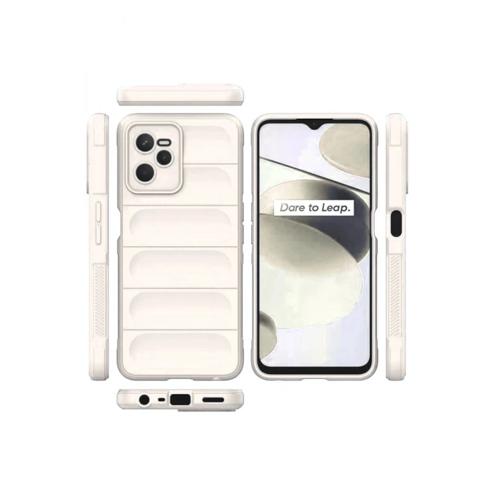Mey İthalat®  Realme C35 Kılıf Optimum Silikon - Krem