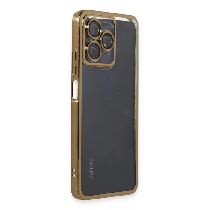 Durukar®  Realme C53 Kılıf  Lensli Silikon - Gold