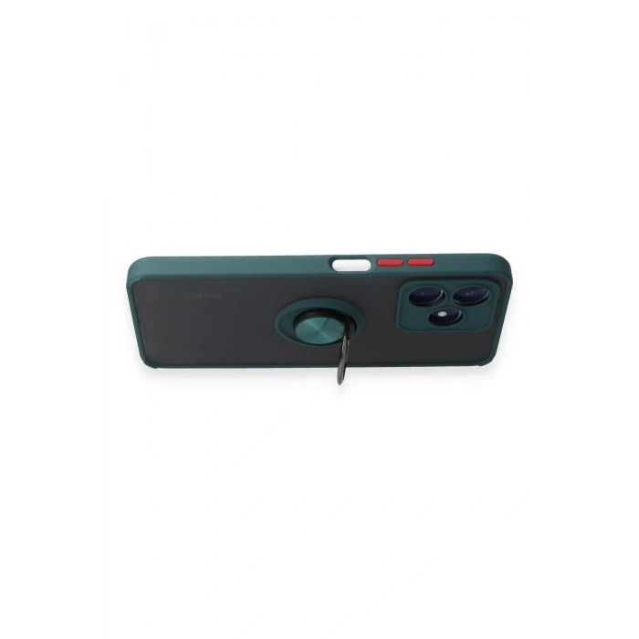 Durukar®  Realme C53 Kılıf Montreal Yüzüklü Silikon Kapak - Yeşil
