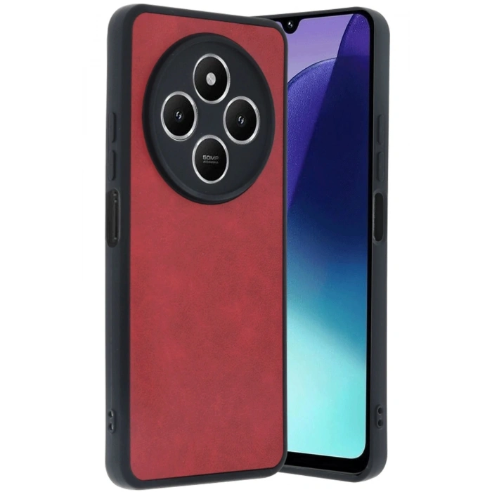Durukar®   Redmi 14C Kılıf Aras Deri Kapak - Kırmızı