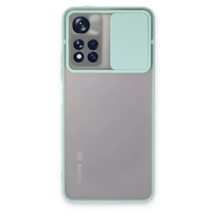 Durukar®   Redmi Note 11 Pro Plus 5G Kılıf Palm Buzlu Kamera Sürgülü Silikon - Turkuaz