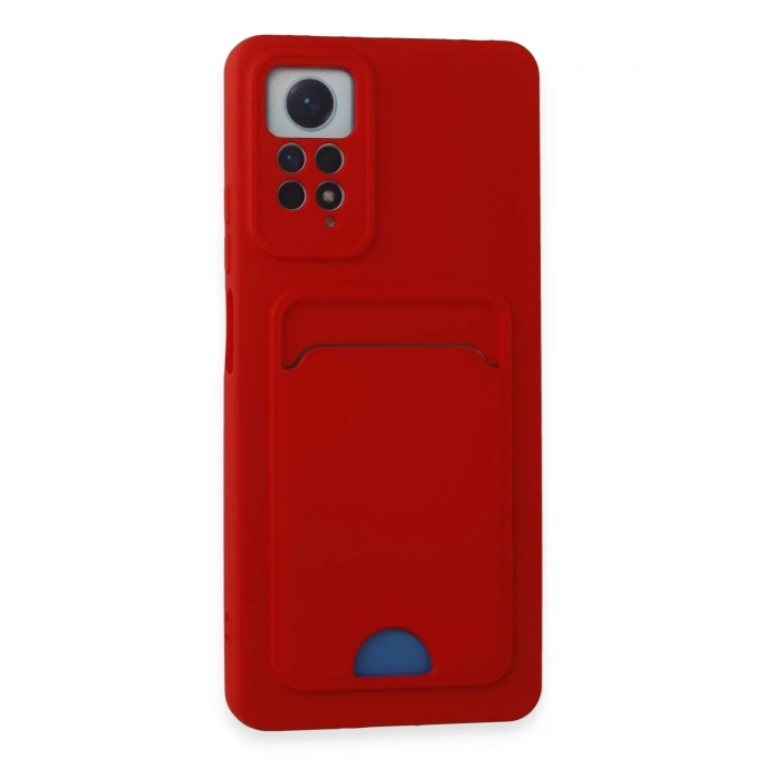 Durukar®   Redmi Note 12 Pro 4G Kılıf Kelvin Kartvizitli Silikon - Kırmızı