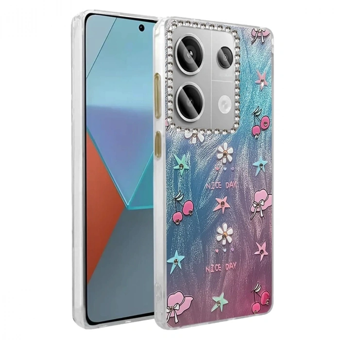 Durukar®   Redmi Note 13 Pro 4G Kılıf Blade Aynalı Desenli Kapak - Desen 4