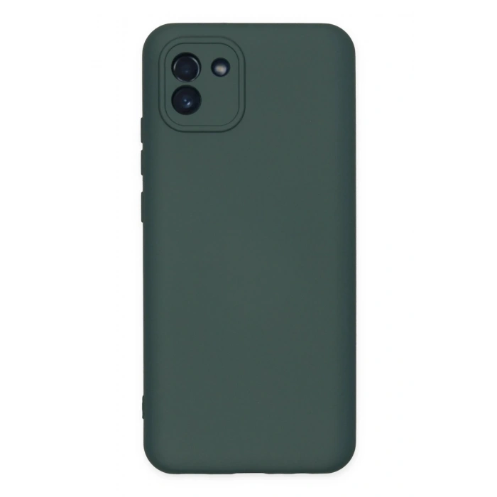 Durukar®  Samsung Galaxy A03 Kılıf Nano içi Kadife Silikon - Koyu Yeşil