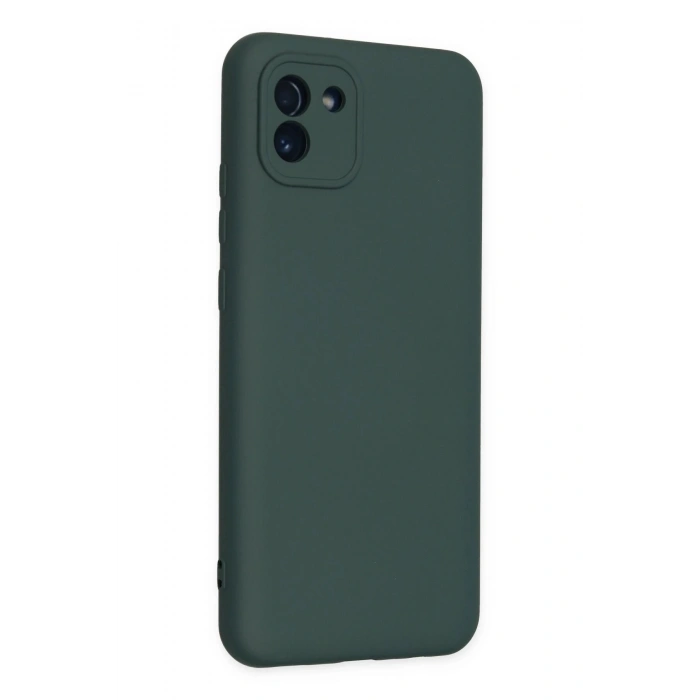 Durukar®  Samsung Galaxy A03 Kılıf Nano içi Kadife Silikon - Koyu Yeşil