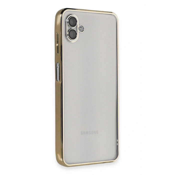 Mey İthalat®  Samsung Galaxy A04 Kılıf  Lensli Silikon - Gold